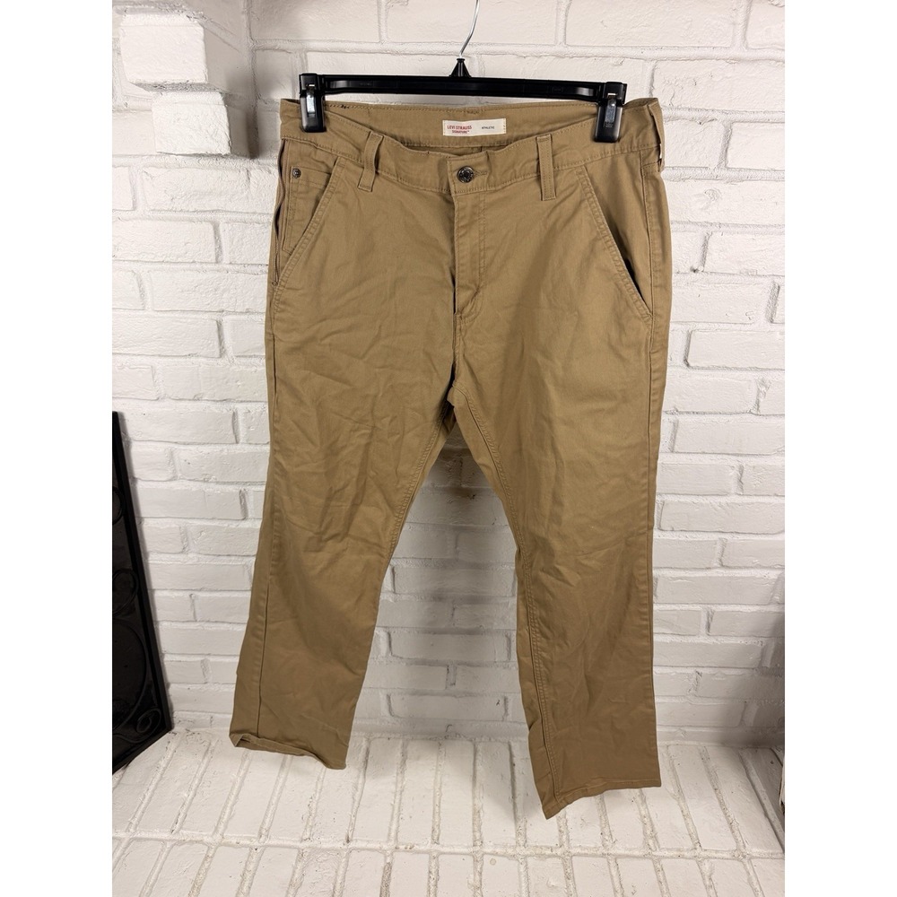 Levi Strauss Signature Mens 32x30 Athletic Fit Khaki Stretch Chino Pants